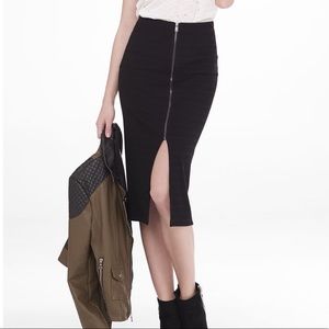 express high waisted ribbed pencil skirt